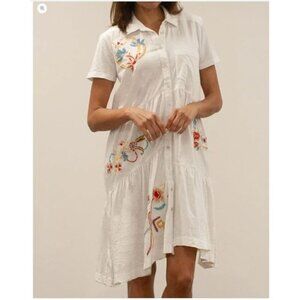 Caite Eliana Dress Kyla Seo Karyn Embroidered Tiered T Shirt White Small NWT